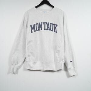 Champion Reverse Weave Montauk Crewneck Sweatshirt Gray Size M